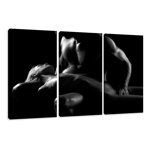 Leinwandbild Frau 150x90 cm - 3teiliges Wandbild gerahmt