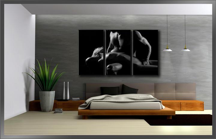 Leinwandbild Frau 150x90 cm - 3teiliges Wandbild gerahmt – Ansicht 3