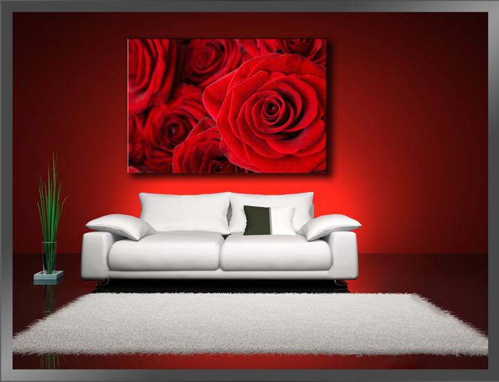 Rose Rot Bilder fertig gerahmt Bild 120x80cm XXL 5058 – Ansicht 2