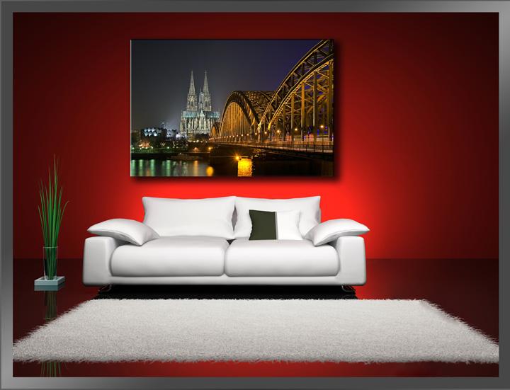 Köln Leinwandbild 120x80cm - Fertig gerahmt und sofort einsatzbereit – Ansicht 2