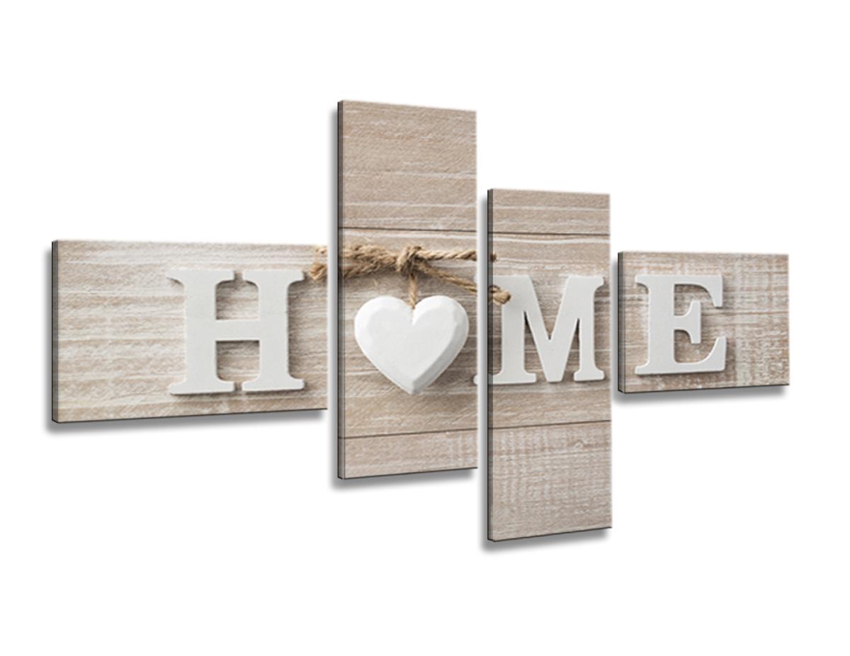 Leinwandbild Home mit Herz - 160 x 70 cm gerahmt