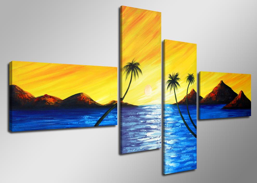 Leinwandbild Tropical Sunset XXL - 160cm fertig gerahmt